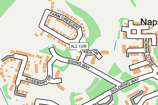 AL2 1UW map - OS OpenMap – Local (Ordnance Survey)