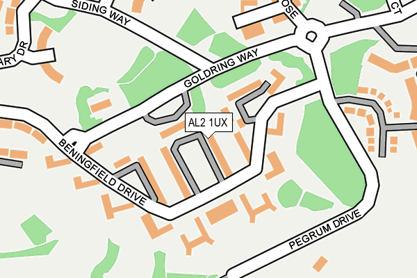 AL2 1UX map - OS OpenMap – Local (Ordnance Survey)