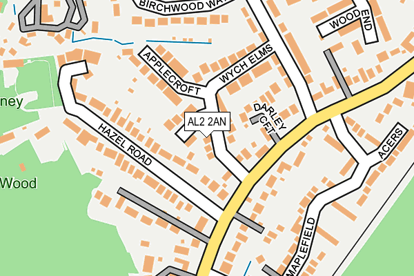 AL2 2AN map - OS OpenMap – Local (Ordnance Survey)