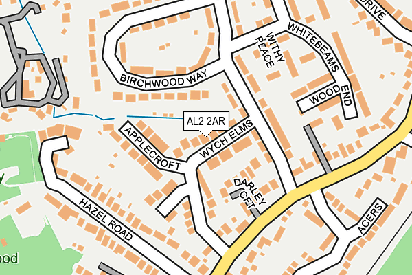 AL2 2AR map - OS OpenMap – Local (Ordnance Survey)