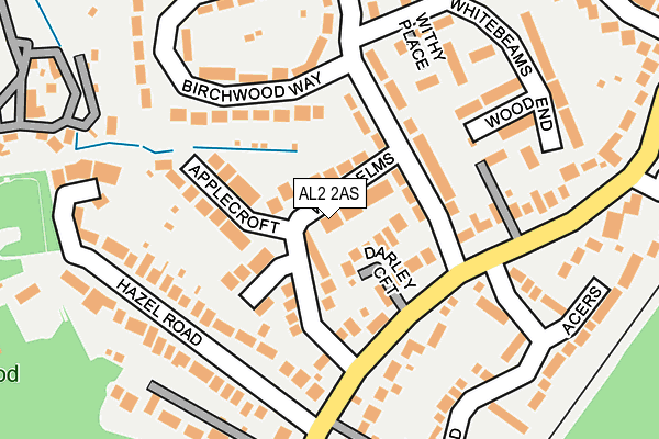 AL2 2AS map - OS OpenMap – Local (Ordnance Survey)