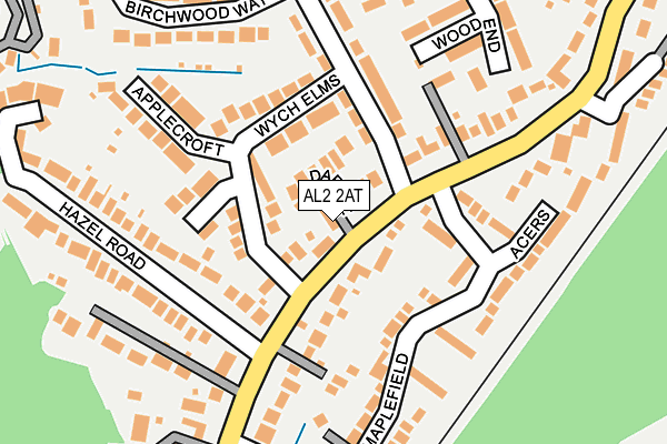 AL2 2AT map - OS OpenMap – Local (Ordnance Survey)