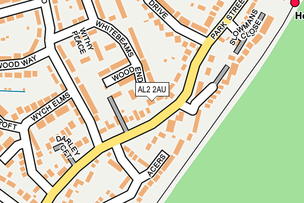 AL2 2AU map - OS OpenMap – Local (Ordnance Survey)