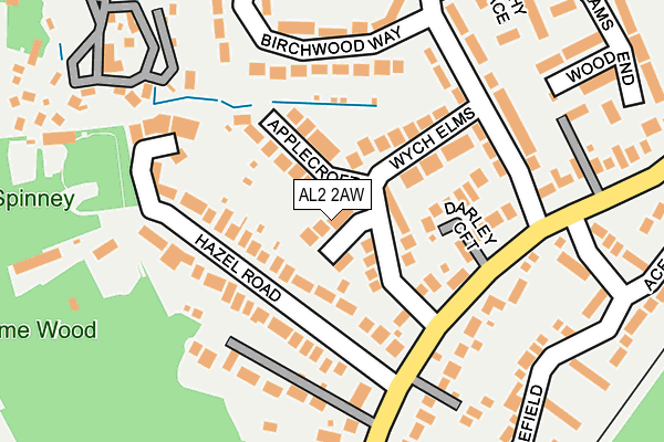 AL2 2AW map - OS OpenMap – Local (Ordnance Survey)