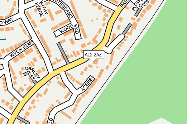 AL2 2AZ map - OS OpenMap – Local (Ordnance Survey)