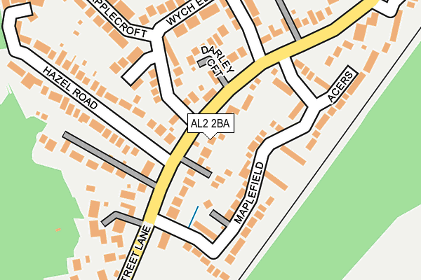 AL2 2BA map - OS OpenMap – Local (Ordnance Survey)