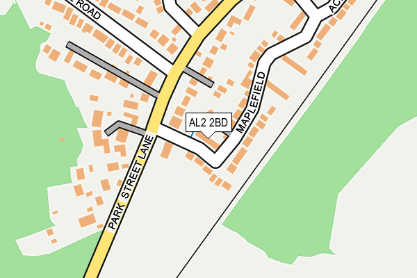 AL2 2BD map - OS OpenMap – Local (Ordnance Survey)