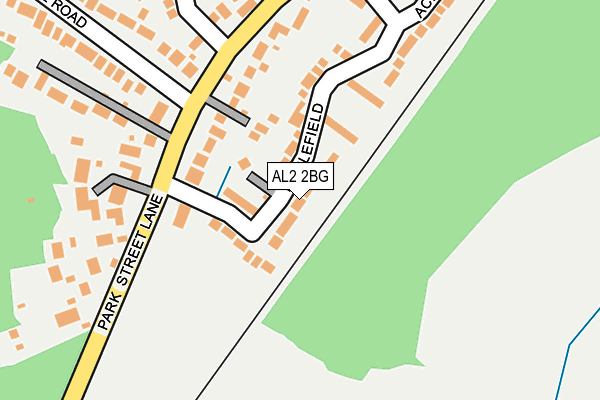 AL2 2BG map - OS OpenMap – Local (Ordnance Survey)