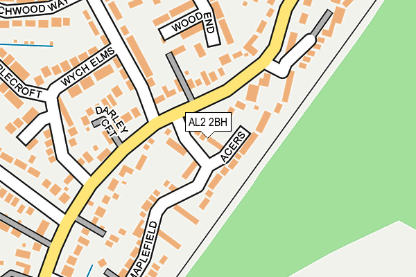 AL2 2BH map - OS OpenMap – Local (Ordnance Survey)
