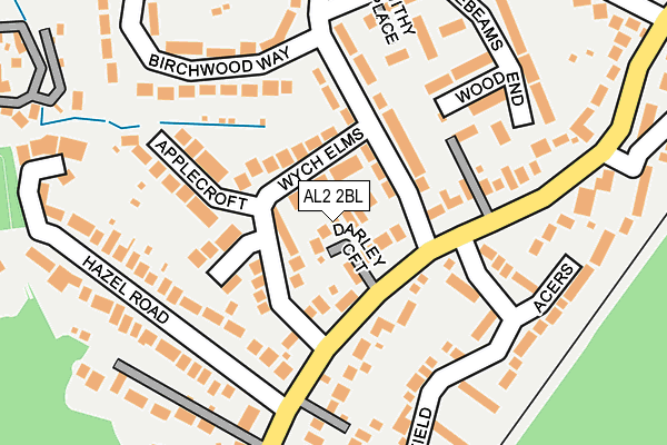 AL2 2BL map - OS OpenMap – Local (Ordnance Survey)
