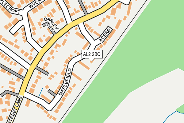 AL2 2BQ map - OS OpenMap – Local (Ordnance Survey)