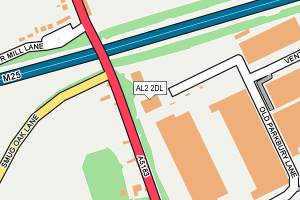 AL2 2DL map - OS OpenMap – Local (Ordnance Survey)