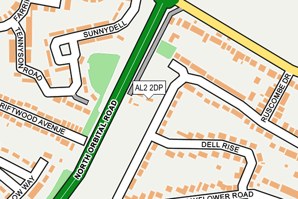 AL2 2DP map - OS OpenMap – Local (Ordnance Survey)