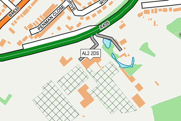 AL2 2DS map - OS OpenMap – Local (Ordnance Survey)