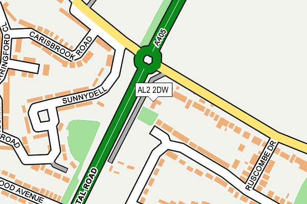 AL2 2DW map - OS OpenMap – Local (Ordnance Survey)