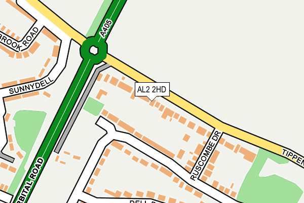 AL2 2HD map - OS OpenMap – Local (Ordnance Survey)