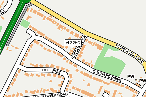AL2 2HG map - OS OpenMap – Local (Ordnance Survey)