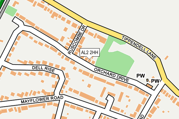 AL2 2HH map - OS OpenMap – Local (Ordnance Survey)