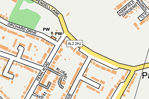 AL2 2HJ map - OS OpenMap – Local (Ordnance Survey)
