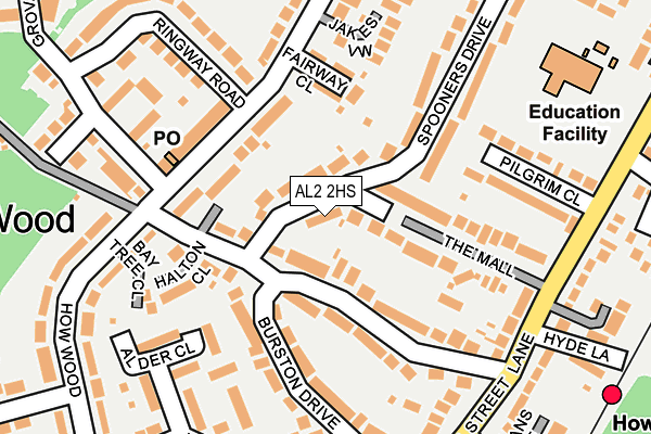 AL2 2HS map - OS OpenMap – Local (Ordnance Survey)