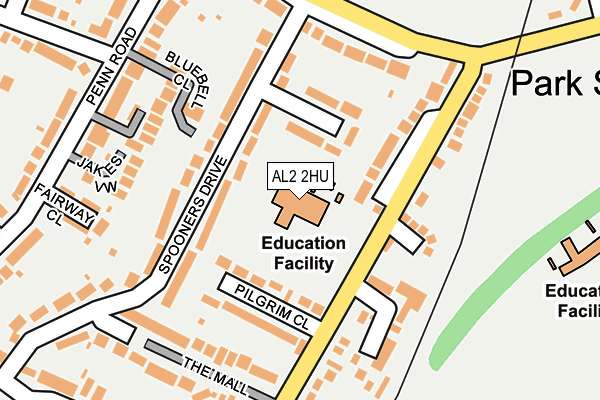AL2 2HU map - OS OpenMap – Local (Ordnance Survey)