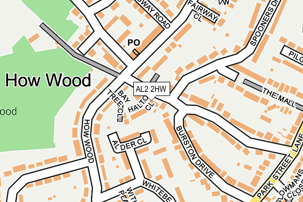 AL2 2HW map - OS OpenMap – Local (Ordnance Survey)