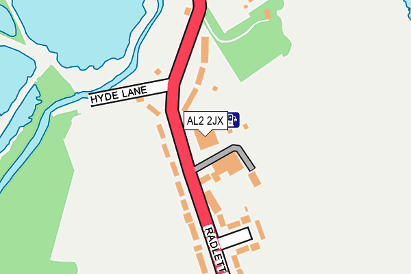 AL2 2JX map - OS OpenMap – Local (Ordnance Survey)