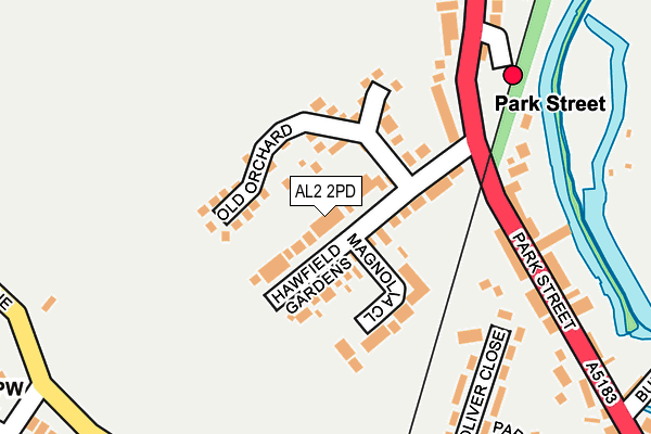 AL2 2PD map - OS OpenMap – Local (Ordnance Survey)