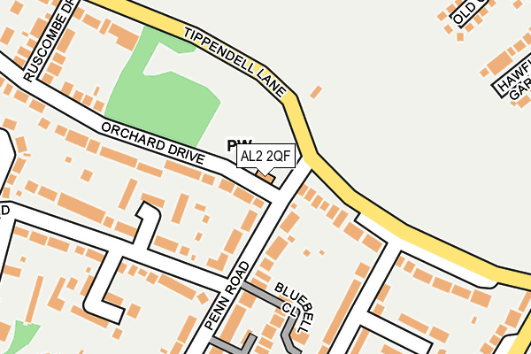 AL2 2QF map - OS OpenMap – Local (Ordnance Survey)