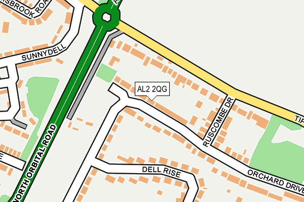 AL2 2QG map - OS OpenMap – Local (Ordnance Survey)