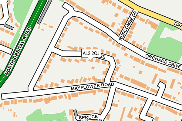 AL2 2QJ map - OS OpenMap – Local (Ordnance Survey)