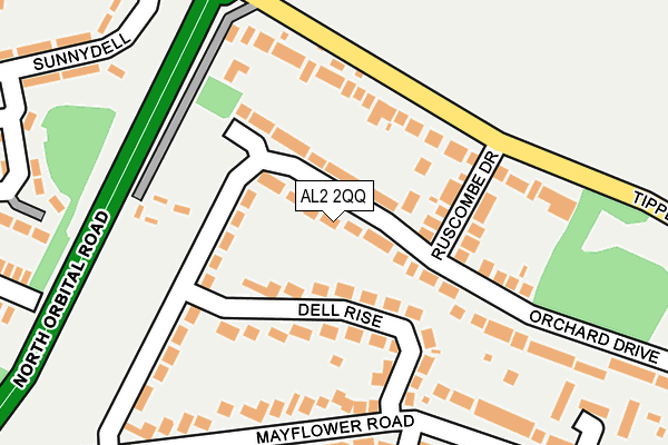 AL2 2QQ map - OS OpenMap – Local (Ordnance Survey)