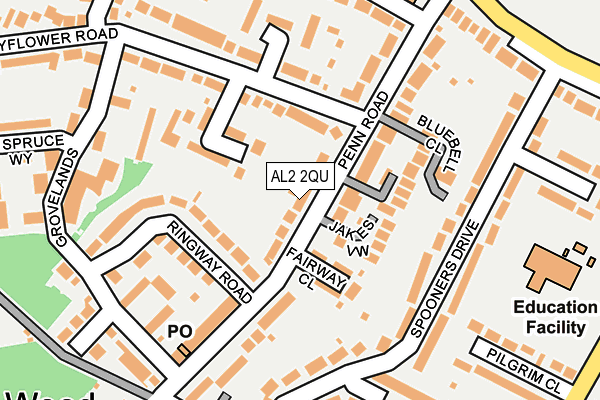 AL2 2QU map - OS OpenMap – Local (Ordnance Survey)