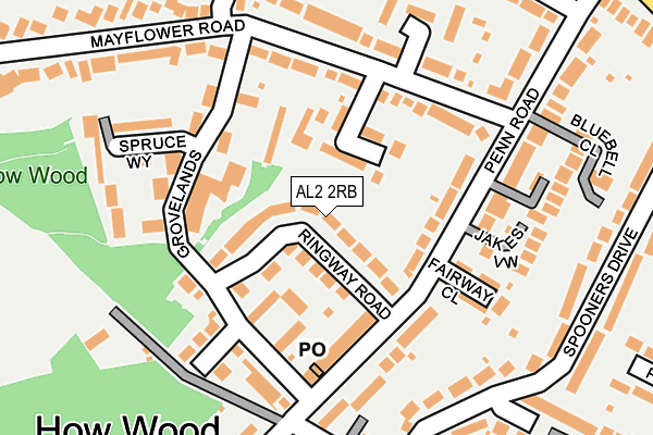 AL2 2RB map - OS OpenMap – Local (Ordnance Survey)