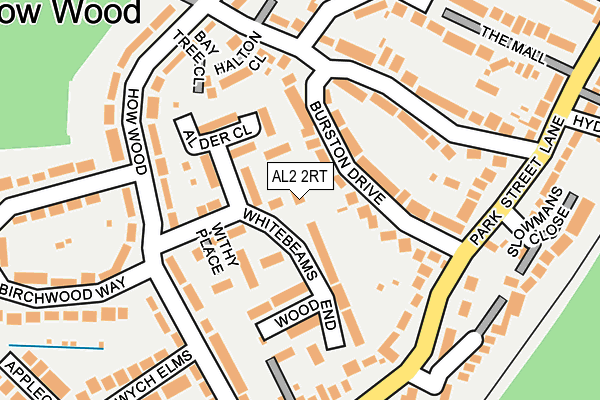 AL2 2RT map - OS OpenMap – Local (Ordnance Survey)