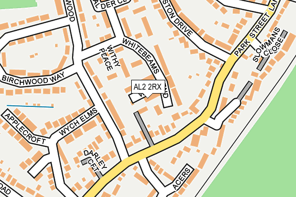 AL2 2RX map - OS OpenMap – Local (Ordnance Survey)
