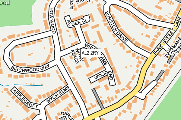 AL2 2RY map - OS OpenMap – Local (Ordnance Survey)