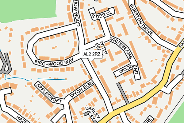 AL2 2RZ map - OS OpenMap – Local (Ordnance Survey)