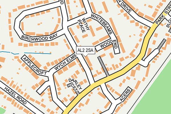 AL2 2SA map - OS OpenMap – Local (Ordnance Survey)