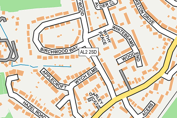 AL2 2SD map - OS OpenMap – Local (Ordnance Survey)