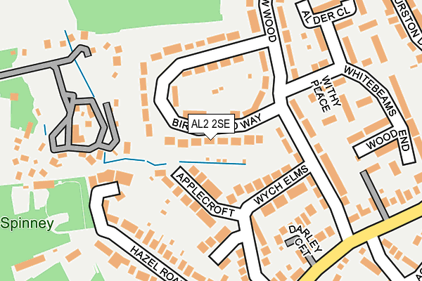 AL2 2SE map - OS OpenMap – Local (Ordnance Survey)