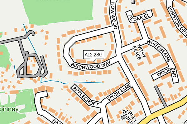AL2 2SG map - OS OpenMap – Local (Ordnance Survey)