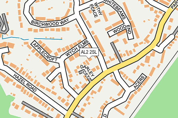 AL2 2SL map - OS OpenMap – Local (Ordnance Survey)