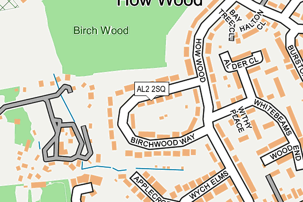 AL2 2SQ map - OS OpenMap – Local (Ordnance Survey)