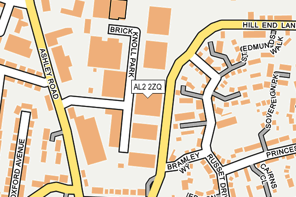 AL2 2ZQ map - OS OpenMap – Local (Ordnance Survey)