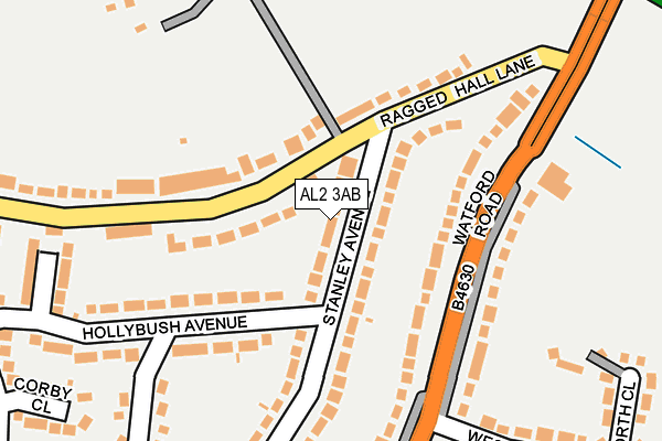 AL2 3AB map - OS OpenMap – Local (Ordnance Survey)