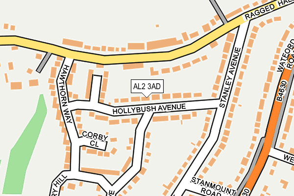 AL2 3AD map - OS OpenMap – Local (Ordnance Survey)