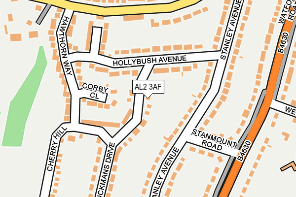 AL2 3AF map - OS OpenMap – Local (Ordnance Survey)