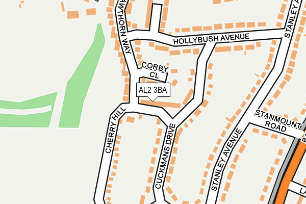 AL2 3BA map - OS OpenMap – Local (Ordnance Survey)