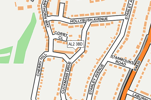 AL2 3BD map - OS OpenMap – Local (Ordnance Survey)